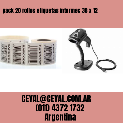 pack 20 rollos etiquetas intermec 38 x 12