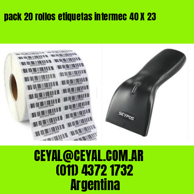 pack 20 rollos etiquetas intermec 40 X 23