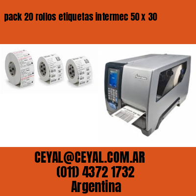 pack 20 rollos etiquetas intermec 50 x 30