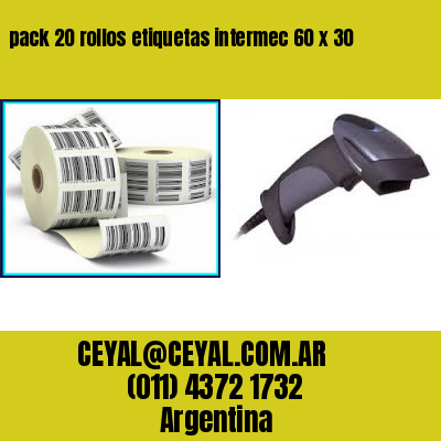 pack 20 rollos etiquetas intermec 60 x 30