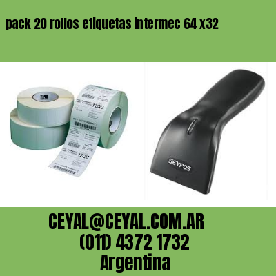 pack 20 rollos etiquetas intermec 64 x32