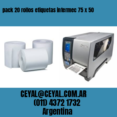 pack 20 rollos etiquetas intermec 75 x 50