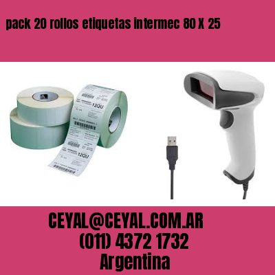 pack 20 rollos etiquetas intermec 80 X 25