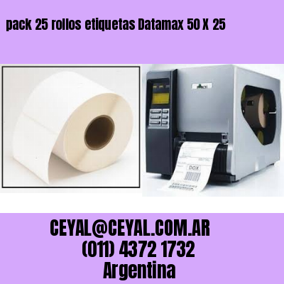 pack 25 rollos etiquetas Datamax 50 X 25