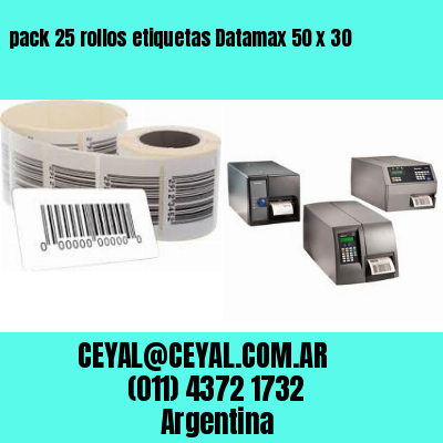 pack 25 rollos etiquetas Datamax 50 x 30