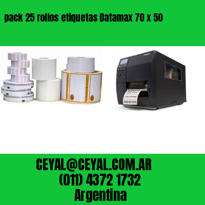 pack 25 rollos etiquetas Datamax 70 x 50