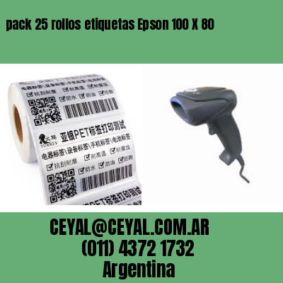 pack 25 rollos etiquetas Epson 100 X 80