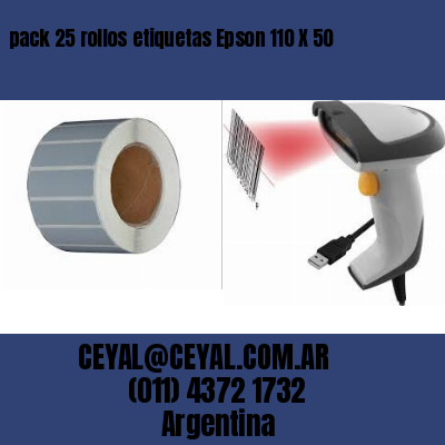 pack 25 rollos etiquetas Epson 110 X 50