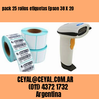 pack 25 rollos etiquetas Epson 38 X 20