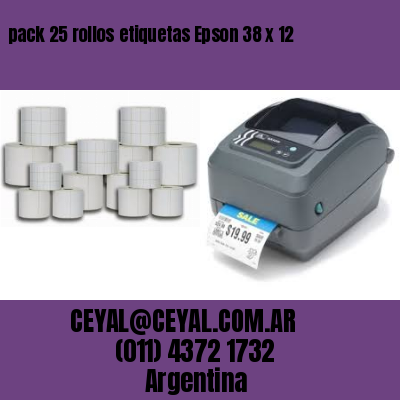 pack 25 rollos etiquetas Epson 38 x 12