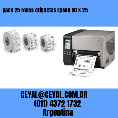 pack 25 rollos etiquetas Epson 80 X 25