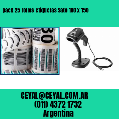 pack 25 rollos etiquetas Sato 100 x 150