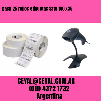 pack 25 rollos etiquetas Sato 100 x35