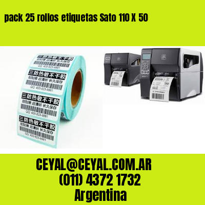 pack 25 rollos etiquetas Sato 110 X 50