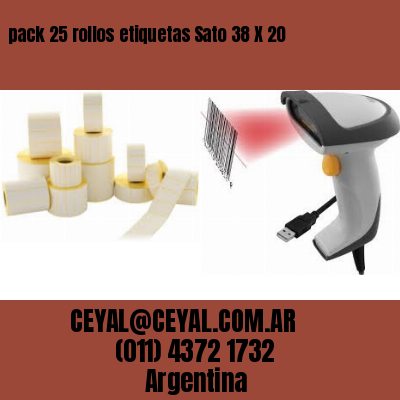 pack 25 rollos etiquetas Sato 38 X 20