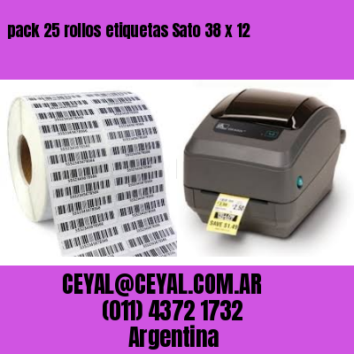 pack 25 rollos etiquetas Sato 38 x 12