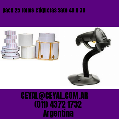 pack 25 rollos etiquetas Sato 40 X 30