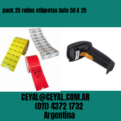 pack 25 rollos etiquetas Sato 50 X 25