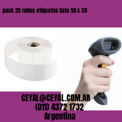 pack 25 rollos etiquetas Sato 50 x 30