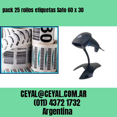 pack 25 rollos etiquetas Sato 60 x 30