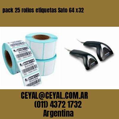 pack 25 rollos etiquetas Sato 64 x32