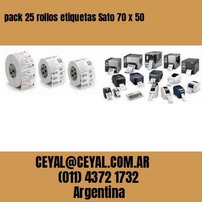 pack 25 rollos etiquetas Sato 70 x 50