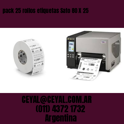 pack 25 rollos etiquetas Sato 80 X 25