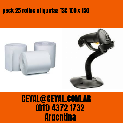 pack 25 rollos etiquetas TSC 100 x 150