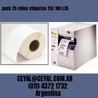 pack 25 rollos etiquetas TSC 100 x35