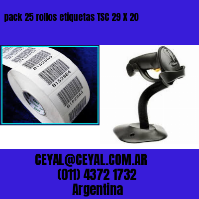 pack 25 rollos etiquetas TSC 29 X 20