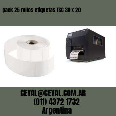 pack 25 rollos etiquetas TSC 30 x 20