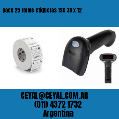 pack 25 rollos etiquetas TSC 38 x 12