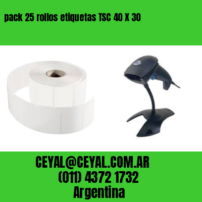 pack 25 rollos etiquetas TSC 40 X 30