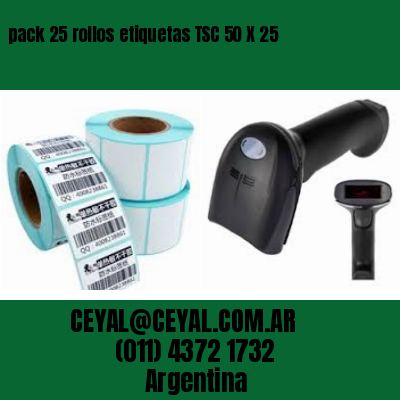 pack 25 rollos etiquetas TSC 50 X 25