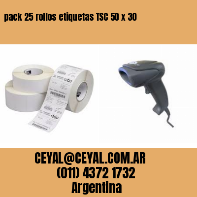 pack 25 rollos etiquetas TSC 50 x 30