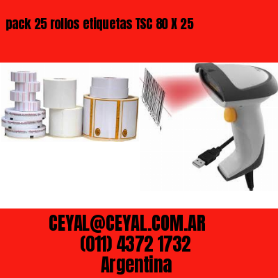 pack 25 rollos etiquetas TSC 80 X 25