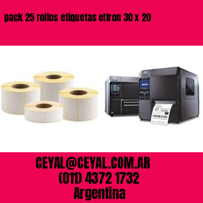 pack 25 rollos etiquetas eltron 30 x 20