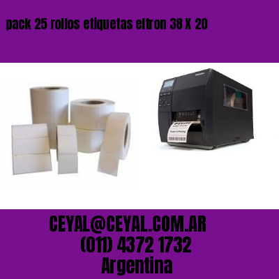 pack 25 rollos etiquetas eltron 38 X 20