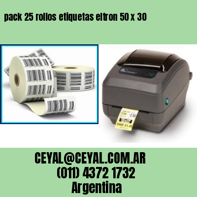 pack 25 rollos etiquetas eltron 50 x 30