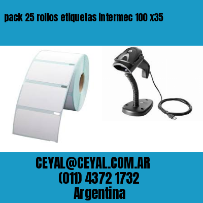 pack 25 rollos etiquetas intermec 100 x35