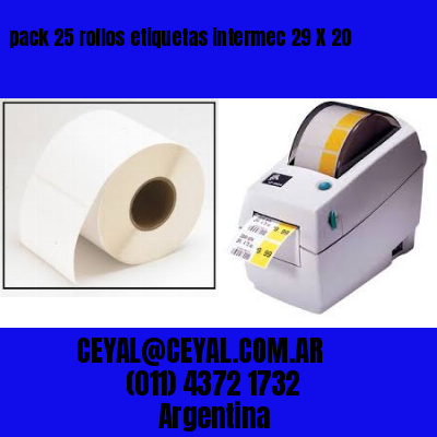 pack 25 rollos etiquetas intermec 29 X 20