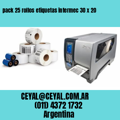 pack 25 rollos etiquetas intermec 30 x 20