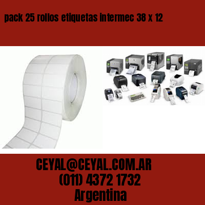 pack 25 rollos etiquetas intermec 38 x 12