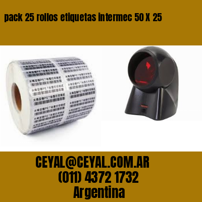pack 25 rollos etiquetas intermec 50 X 25
