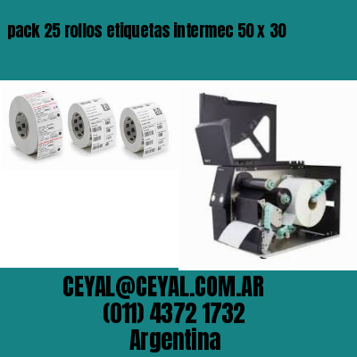 pack 25 rollos etiquetas intermec 50 x 30