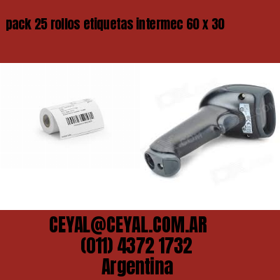 pack 25 rollos etiquetas intermec 60 x 30
