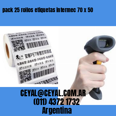 pack 25 rollos etiquetas intermec 70 x 50