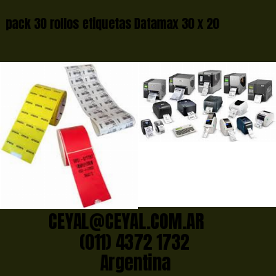 pack 30 rollos etiquetas Datamax 30 x 20