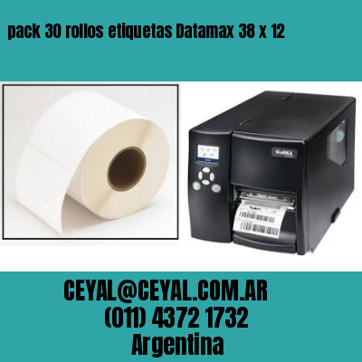 pack 30 rollos etiquetas Datamax 38 x 12