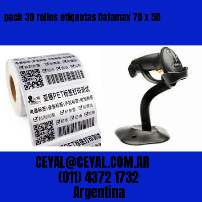pack 30 rollos etiquetas Datamax 70 x 50